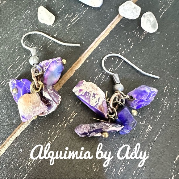 Alquimia Purple and Silver Earrings turquoise - Picture 1 of 1